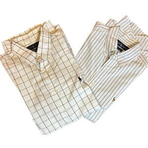 RALPH LAUREN Bundle of 2 White Button Down Yarmouth Relaxed Men's 16.5 34/35